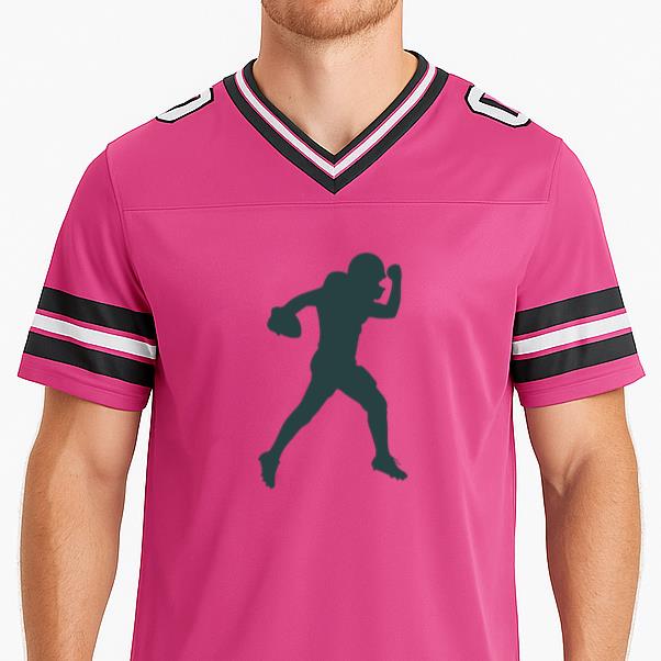American Football Player Throwing Ball Silhouette Football Jersey - Image 3