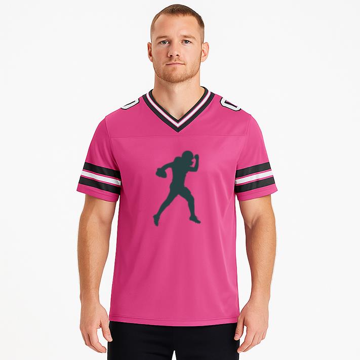 American Football Player Throwing Ball Silhouette Football Jersey - Image 2