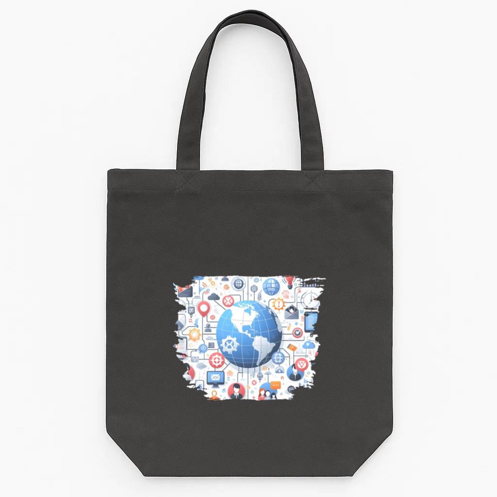 Figure Cheerful Playful Tote Canvas Bag