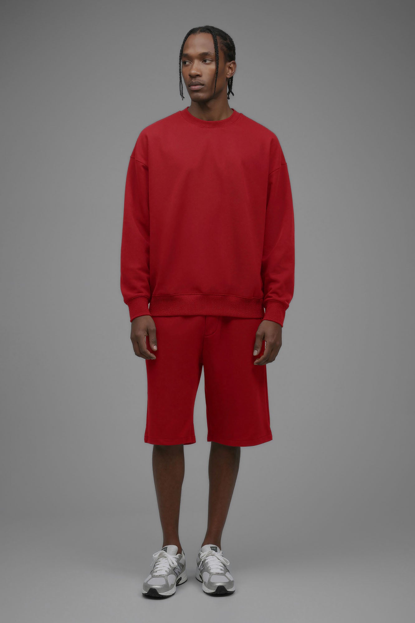 410 Baggy Shorts - Red Cotton Regular Fit Men's Casual Shorts