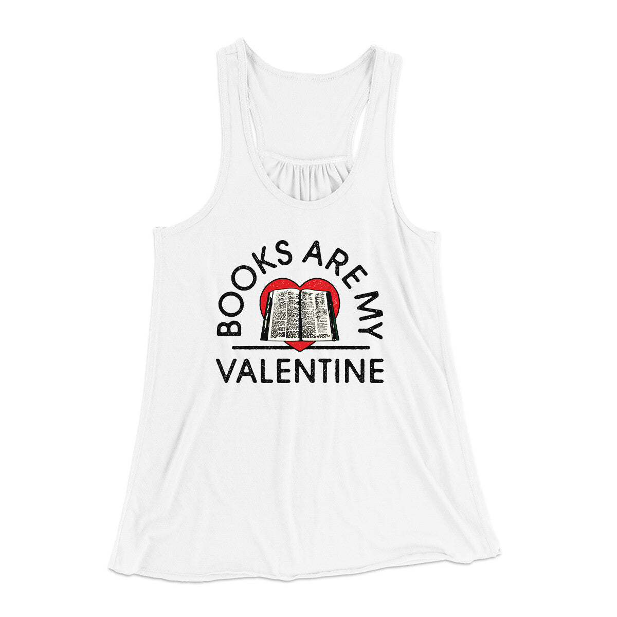 Books Are My Valentine Women's Flowey Racerback Tank Top