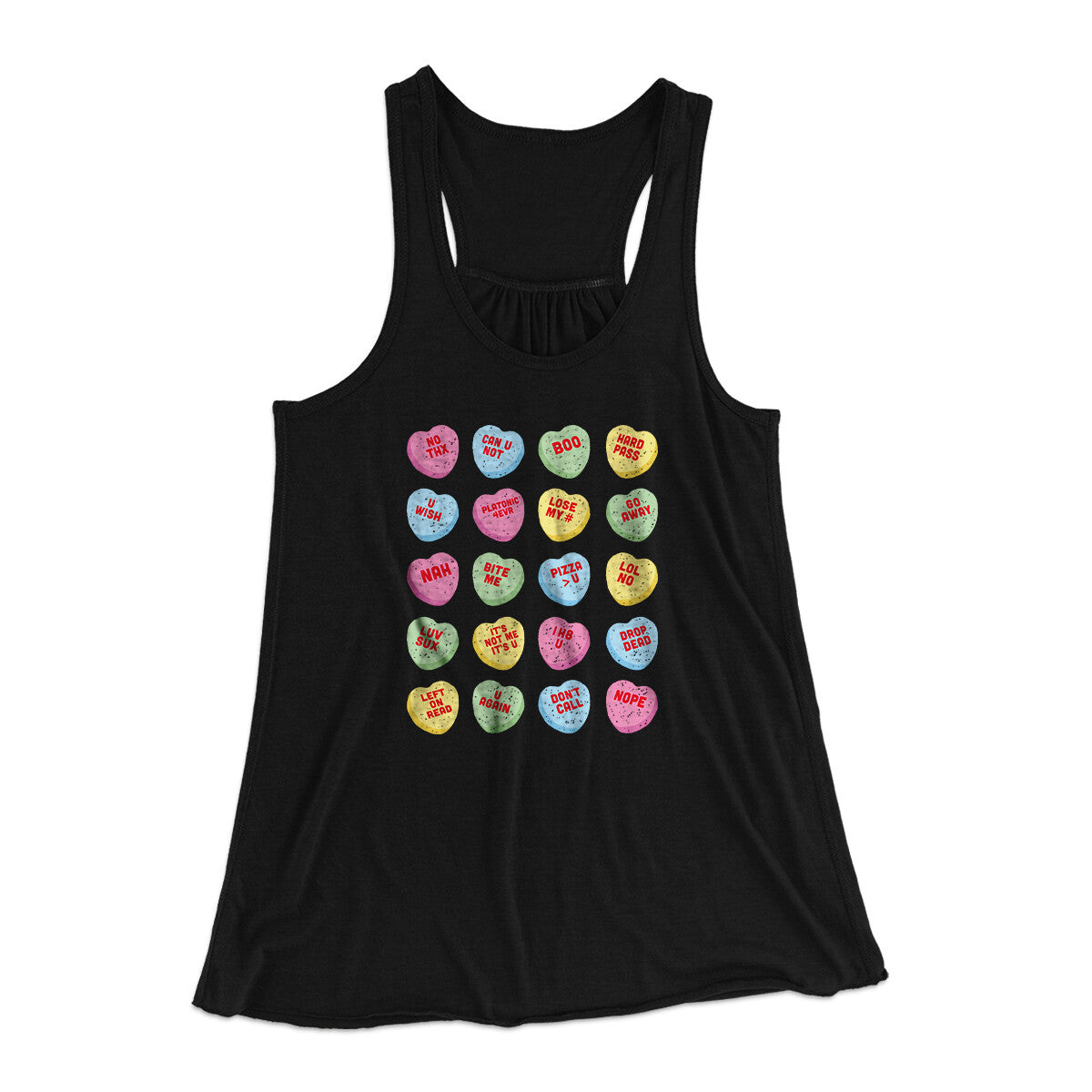 Candy Heart Anti-Valentines Women's Flowey Racerback Tank Top