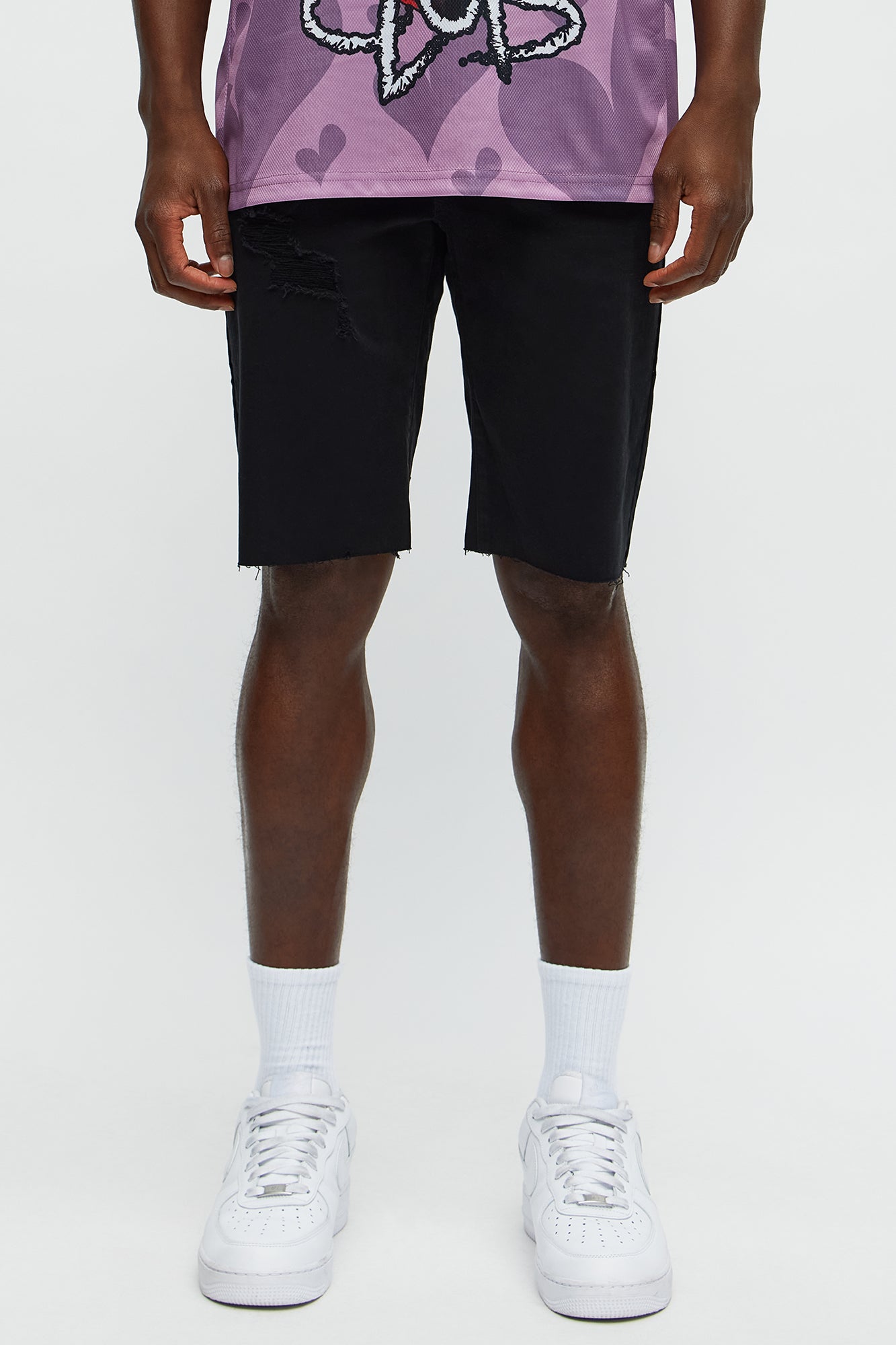 Earl Denim Shorts - Black Regular Fit Men's Short Pants