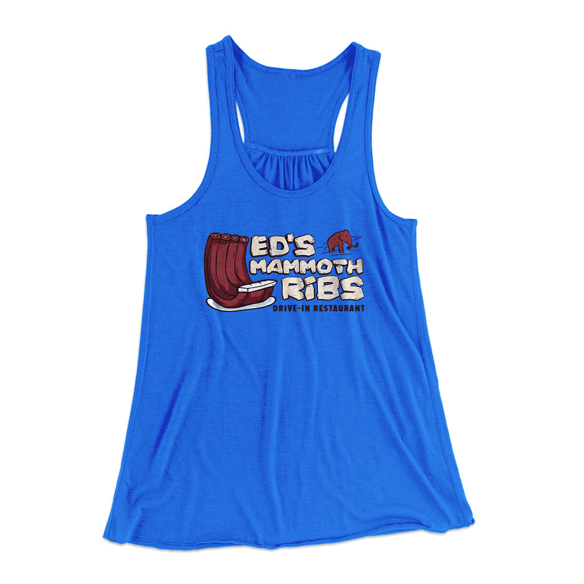 Ed's Mammoth Ribs Women's Flowey Racerback Tank Top