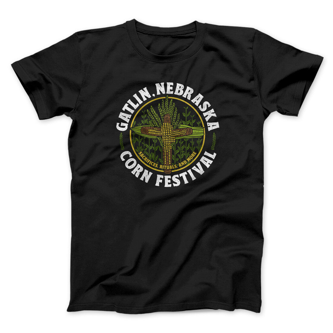 Gatlin Nebraska Corn Festival Funny Movie Unisex T-Shirt - Black, Heather Gray, 100% Cotton