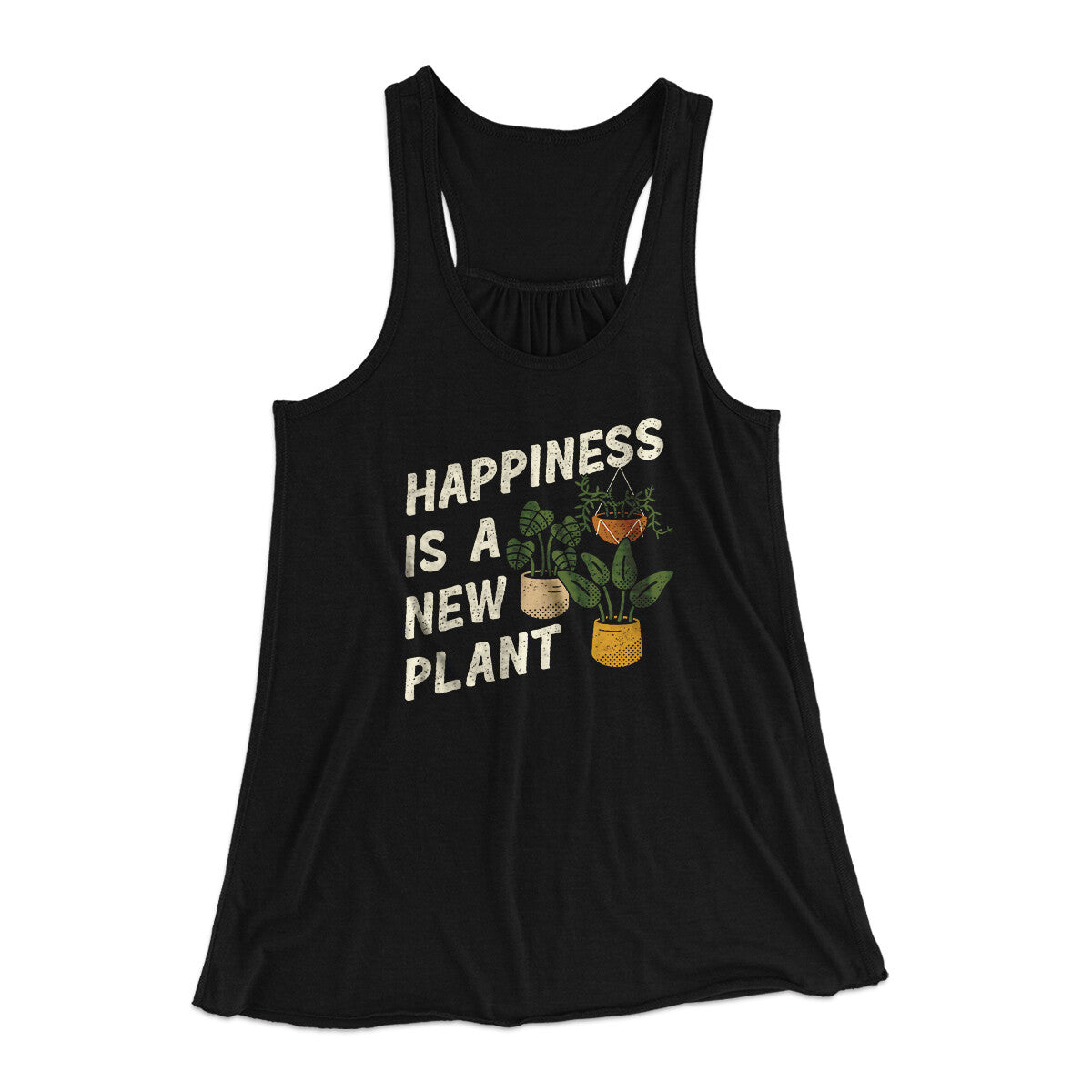 Happiness Is A New Plant Women's Flowey Racerback Tank Top