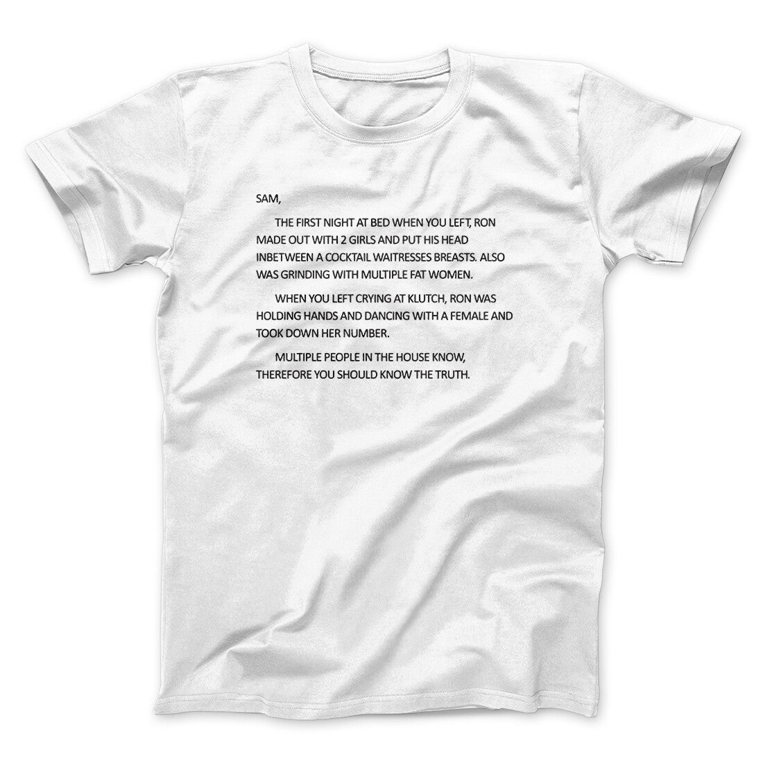 Letter to Sam Unisex T-Shirt TV Show Graphic Tee 100% Cotton Heather Blend