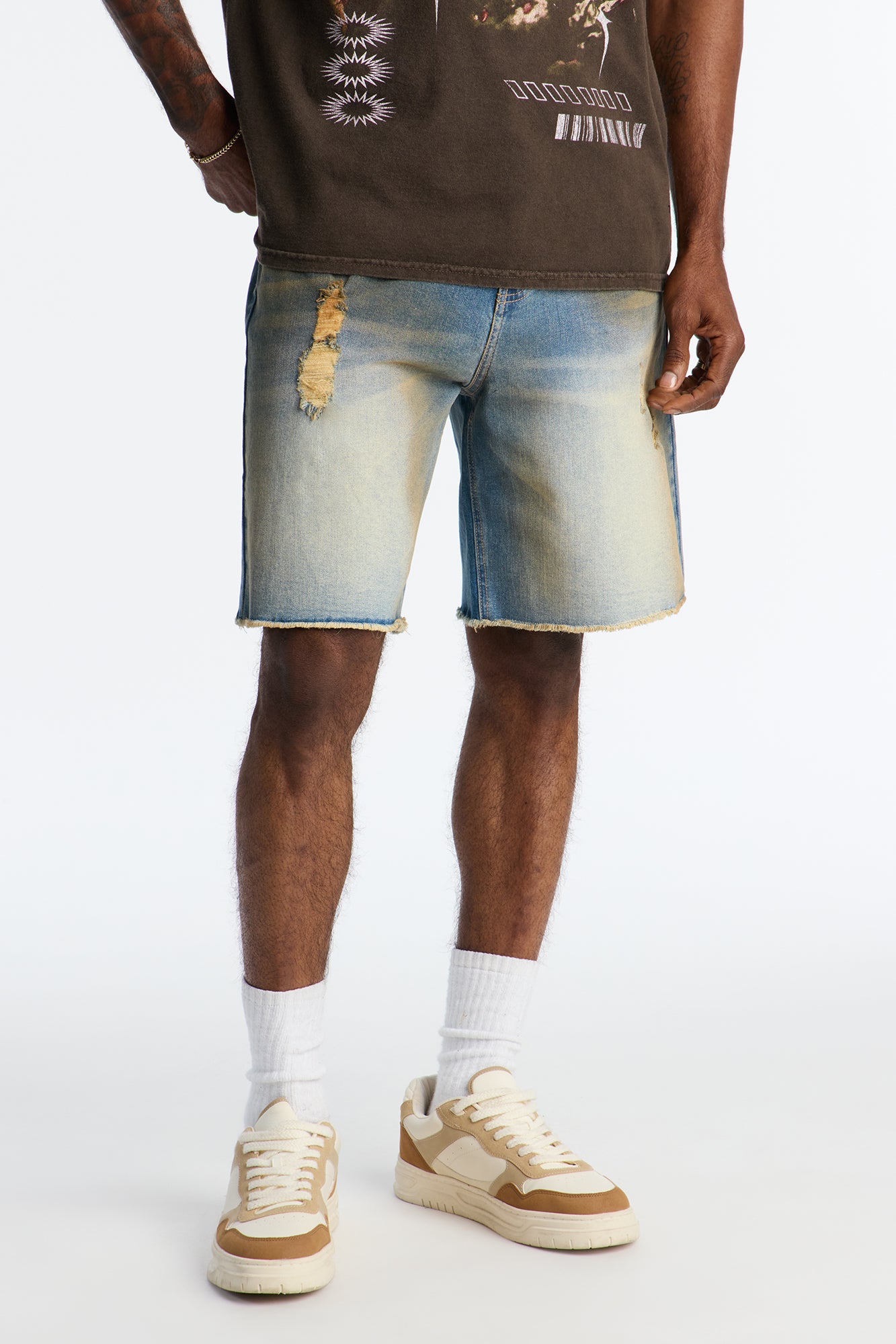 Lounge Relaxed Denim Shorts in Vintage Wash