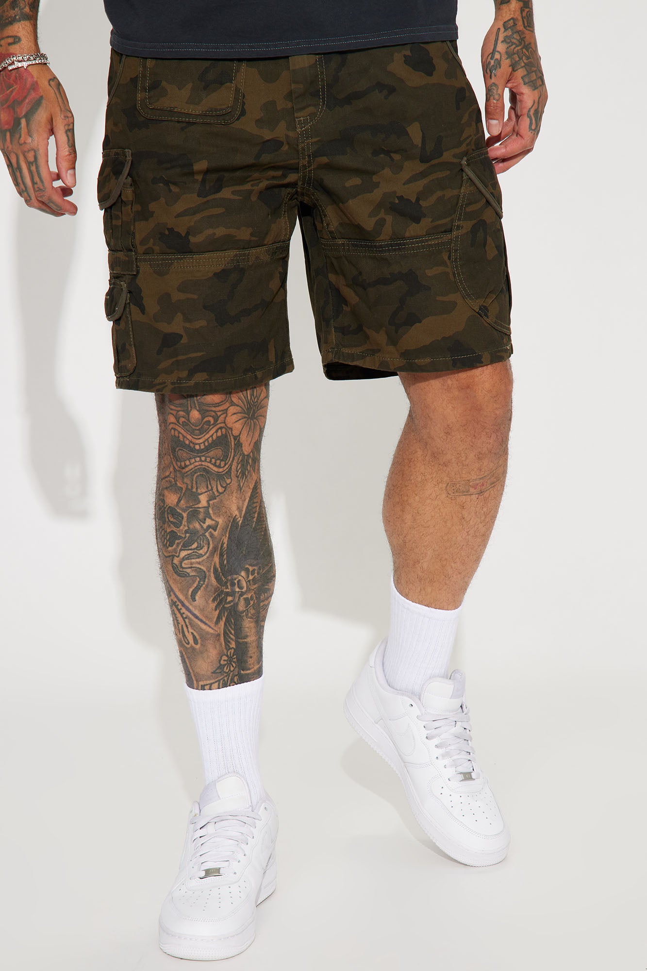 Next Moves Twill Cargo Shorts - Camouflage, Regular Fit Men's Shorts