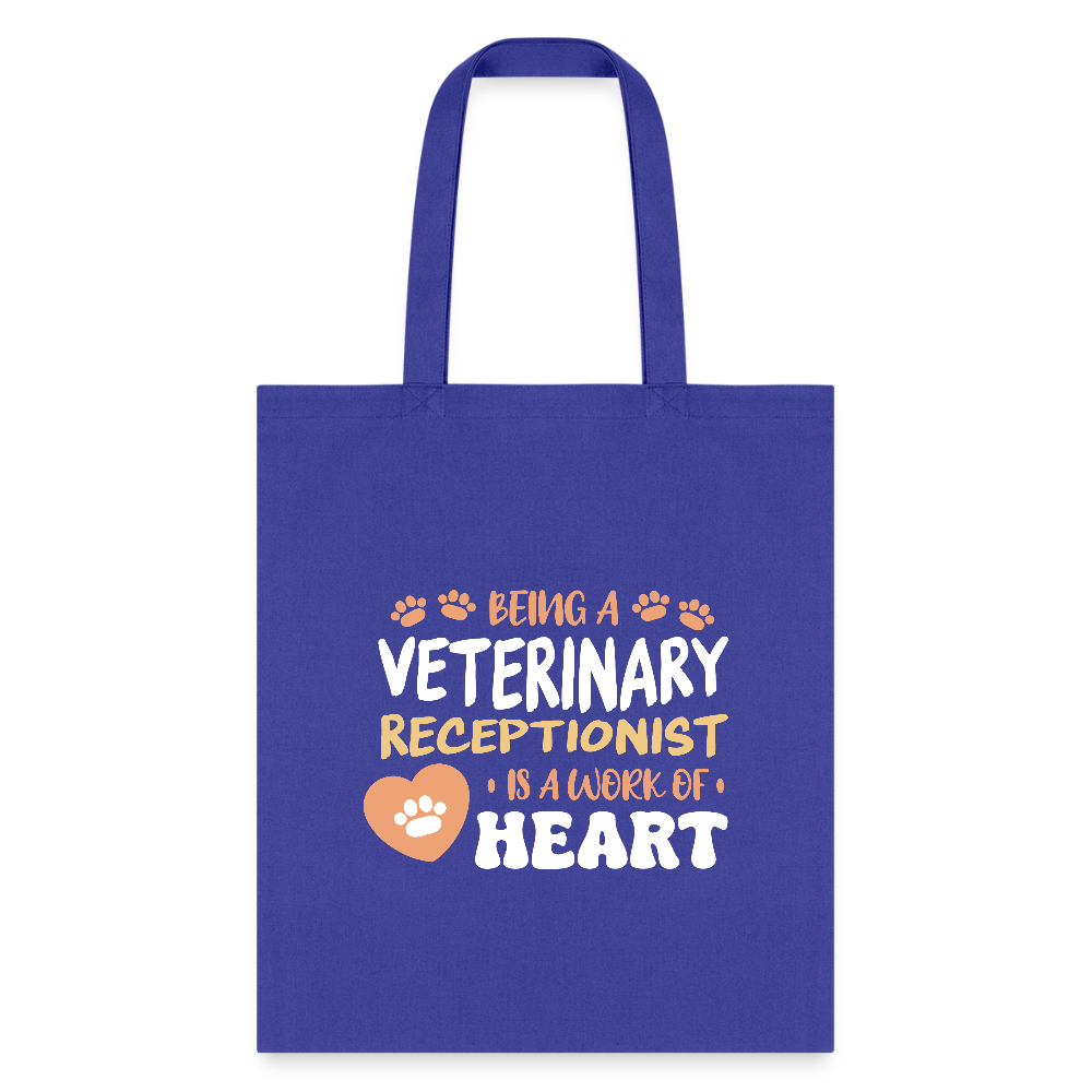 Veterinary Receptionist Work of Heart Cotton Tote Bag